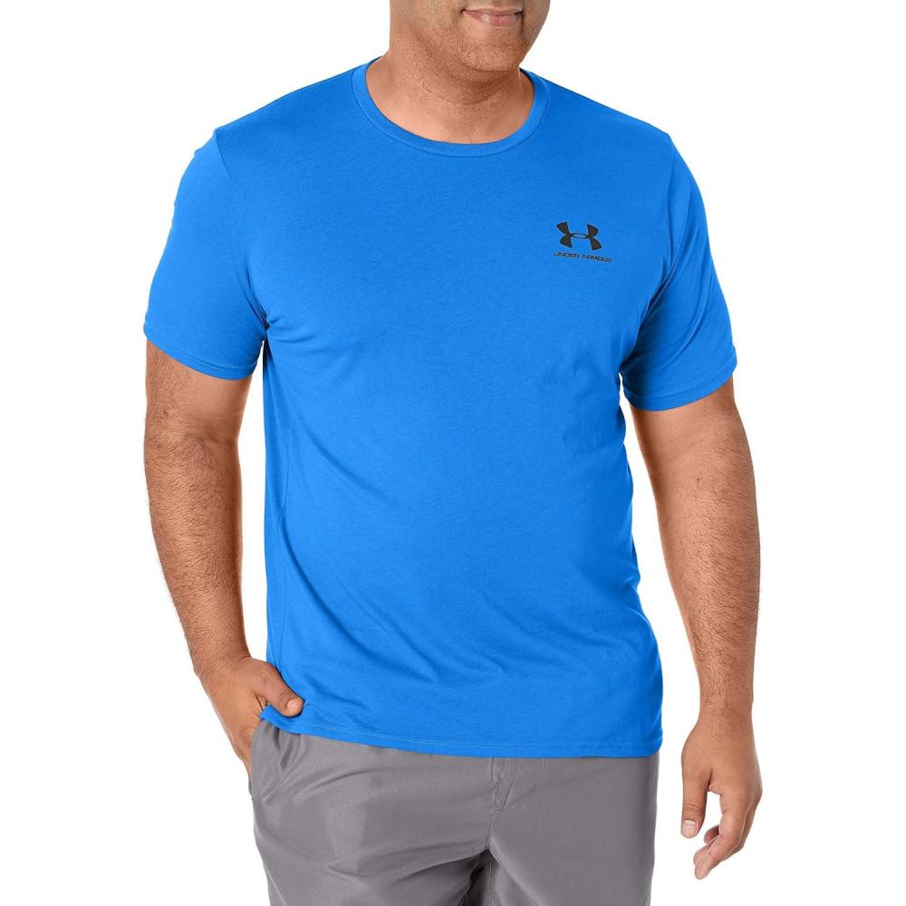 image:imageUnder Armour Mens Sportstyle Left Chest ShortSleeve TShirtVersa Blue 486Black