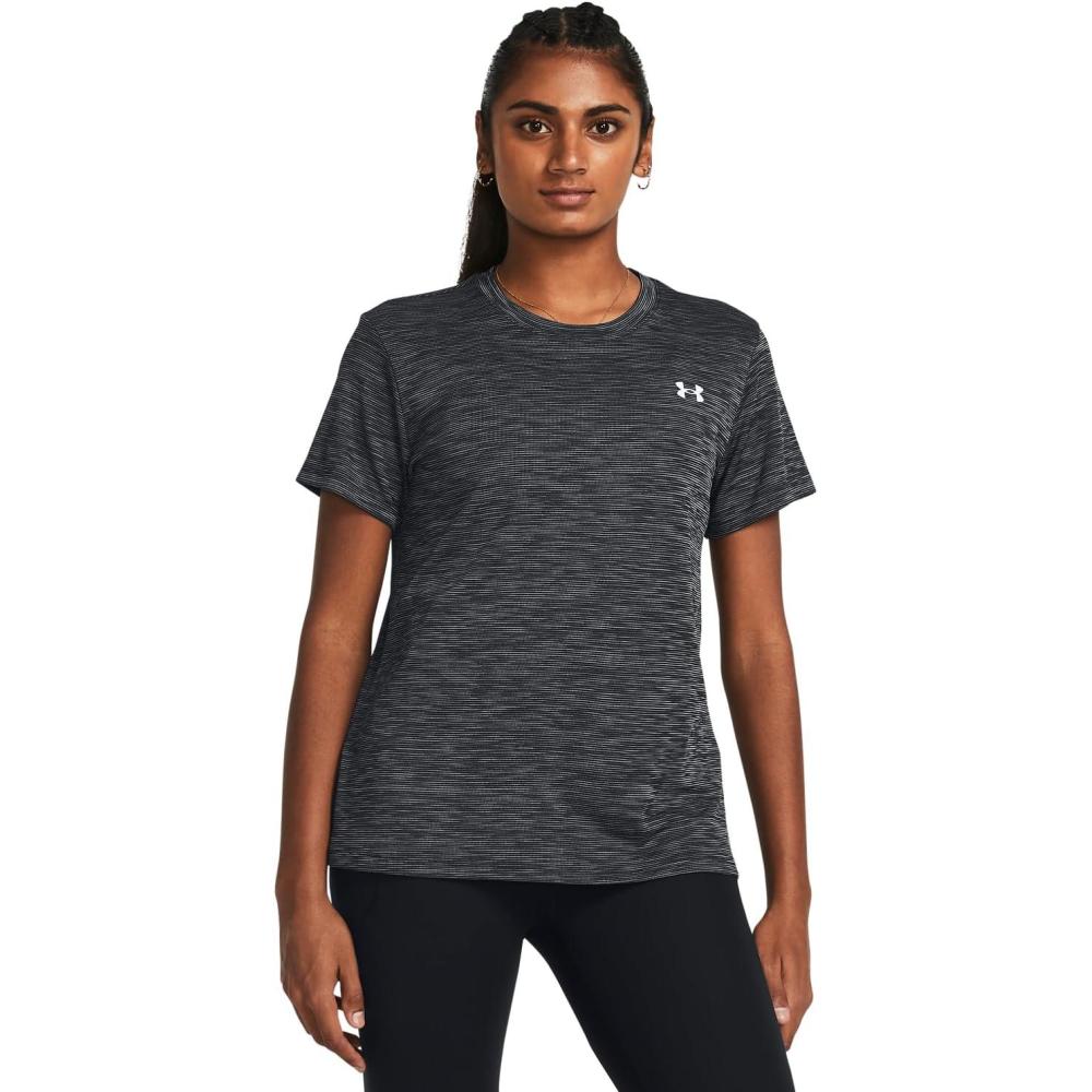 image:imageUnder Armour Tech Textured Short Sleeve CrewBlack  White  001