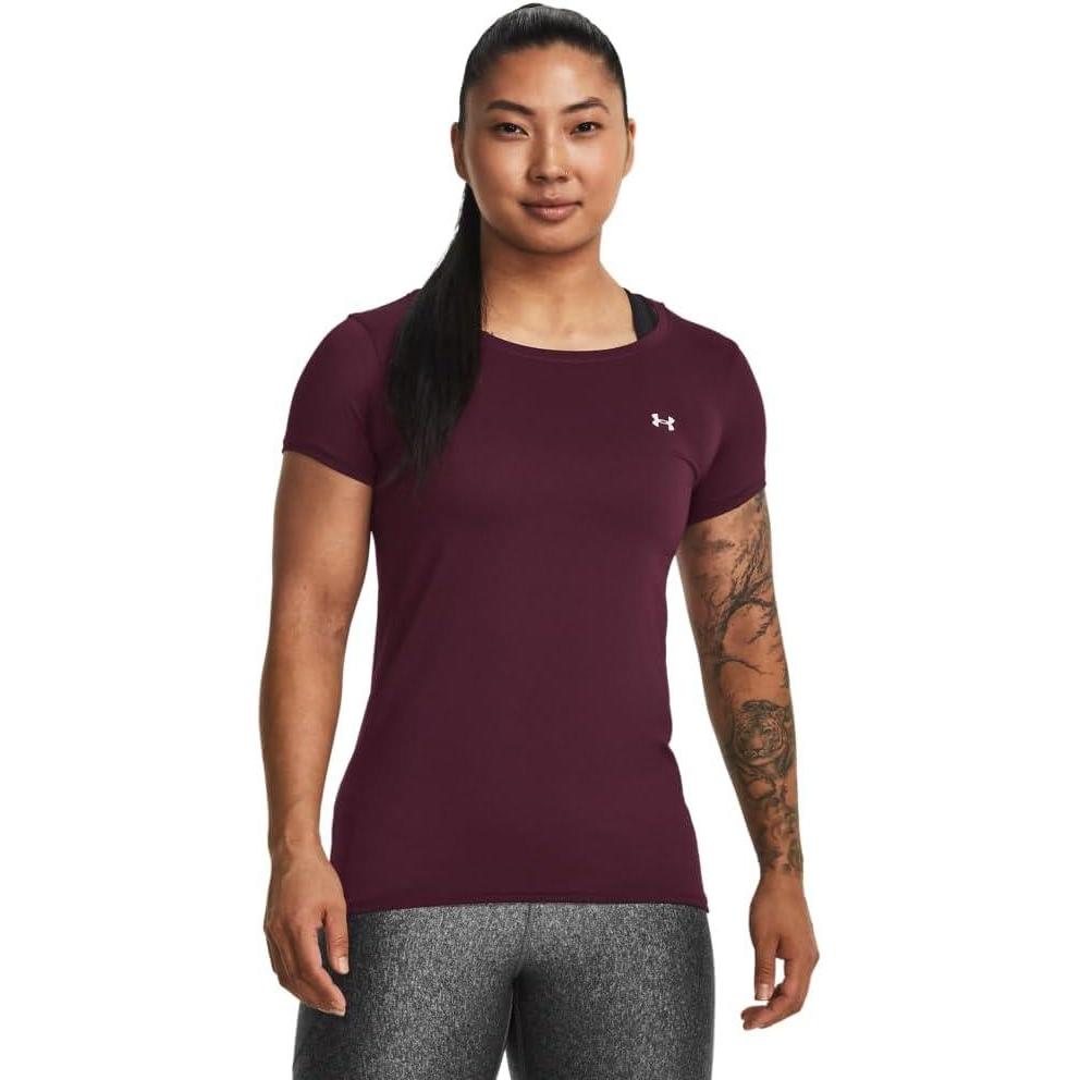 image:imageUnder Armour Womens Heatgear Armour Leggings600 Dark Maroon Iridescent