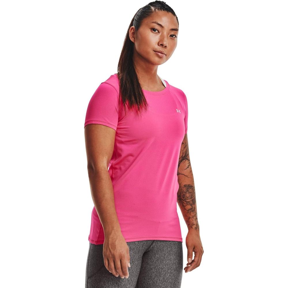 image:imageUnder Armour Womens Heatgear Armour LeggingsElectro Pink 695Metallic Silver