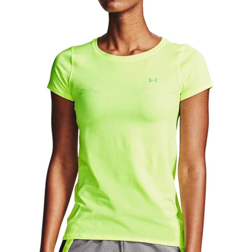 image:imageUnder Armour Womens Heatgear Armour LeggingsLime Fizz 291Metallic Silver
