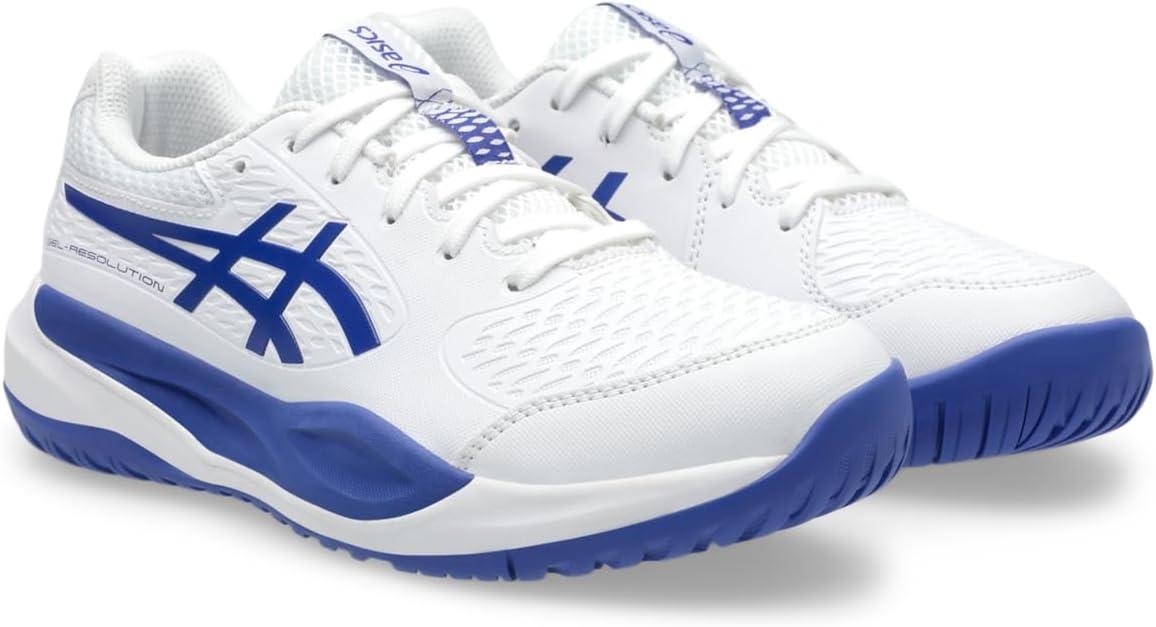 image:imageASICS Kids GelResolution X Grade School Tennis ShoesWhiteDark Cobalt