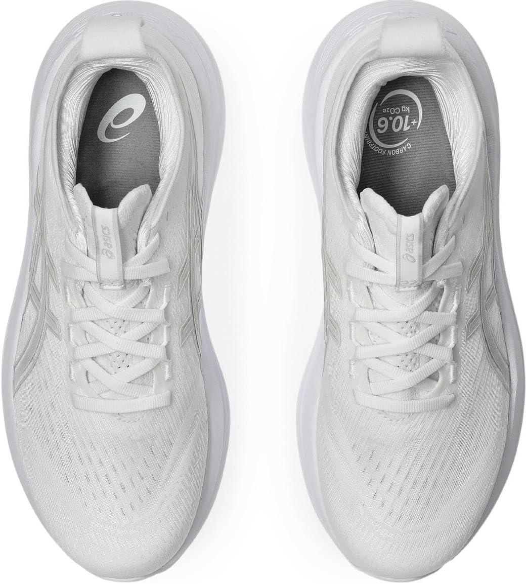 image:imageASICS Womens GelNimbus 27 Running Shoes100 WhiteGlacier Gray