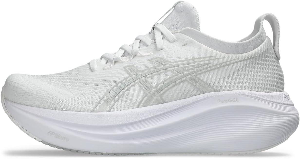 image:imageASICS Womens GelNimbus 27 Running Shoes100 WhiteGlacier Gray