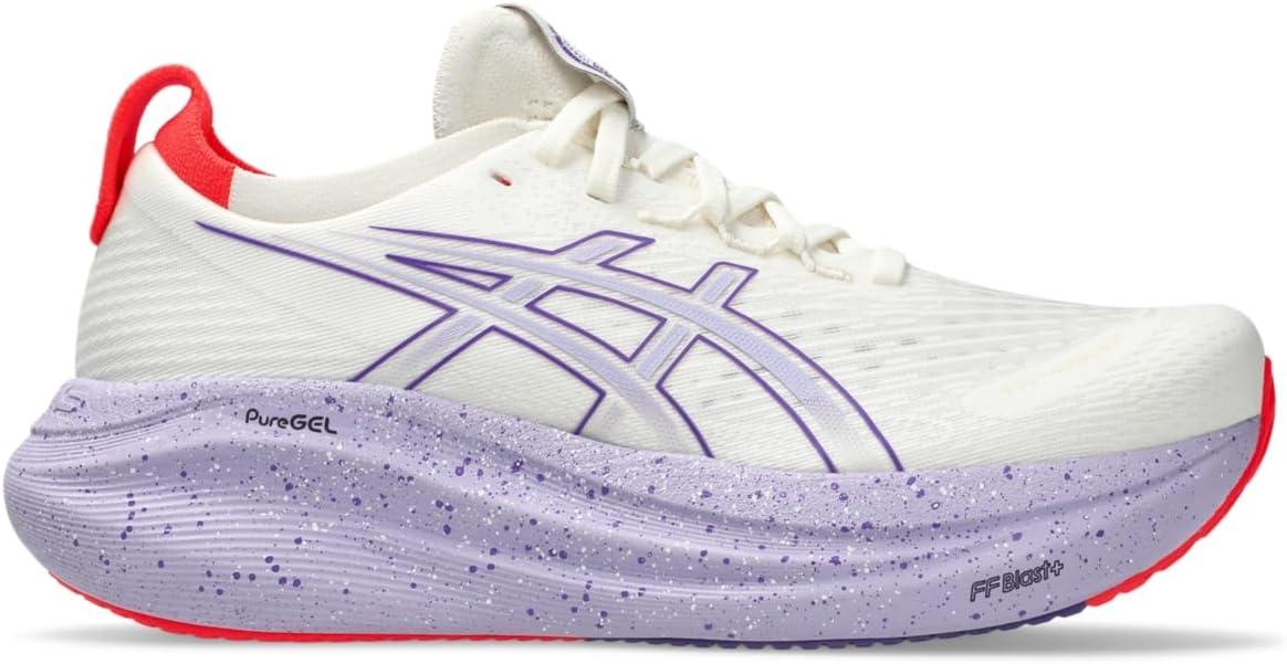 image:imageASICS Womens GelNimbus 27 Running ShoesCreamEdo Purple