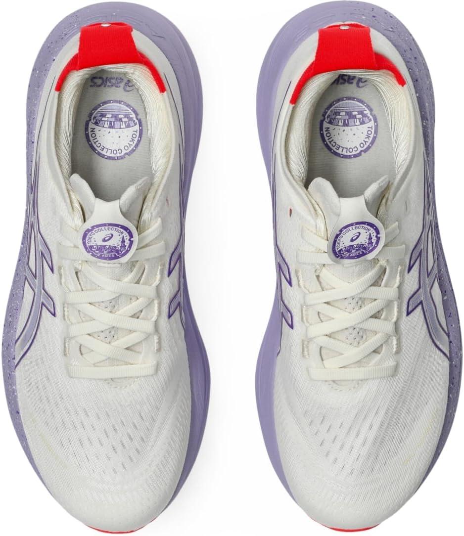 image:imageASICS Womens GelNimbus 27 Running ShoesCreamEdo Purple