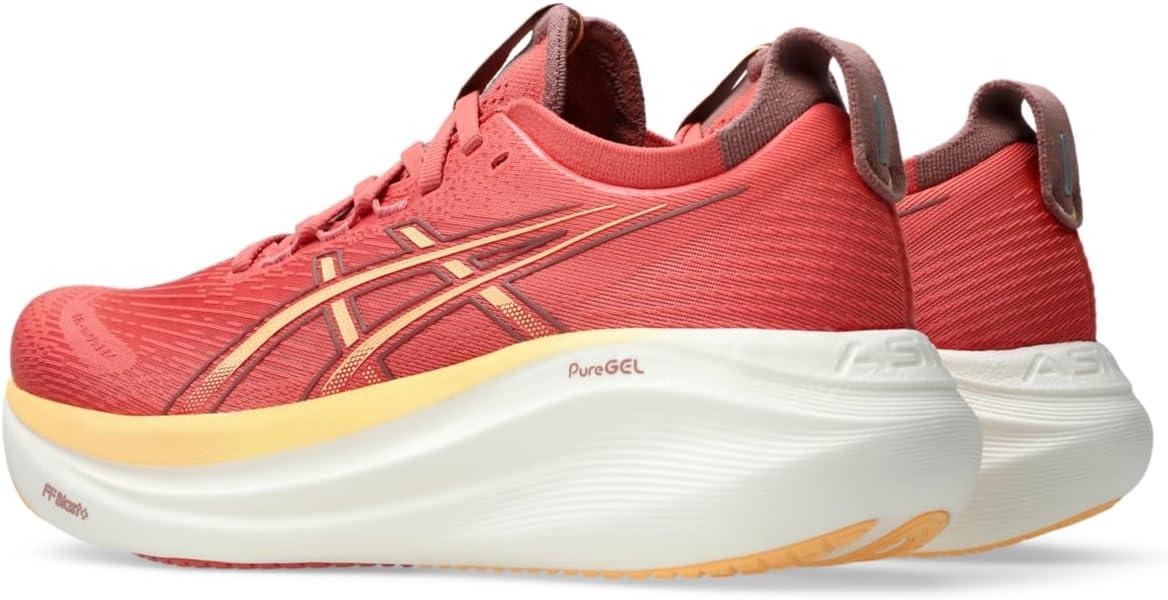 image:imageASICS Womens GelNimbus 27 Running ShoesDark Pink ClayOrange Glow