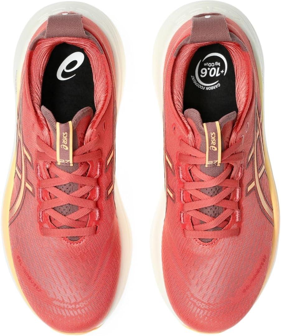 image:imageASICS Womens GelNimbus 27 Running ShoesDark Pink ClayOrange Glow