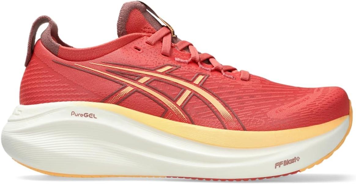 image:imageASICS Womens GelNimbus 27 Running ShoesDark Pink ClayOrange Glow