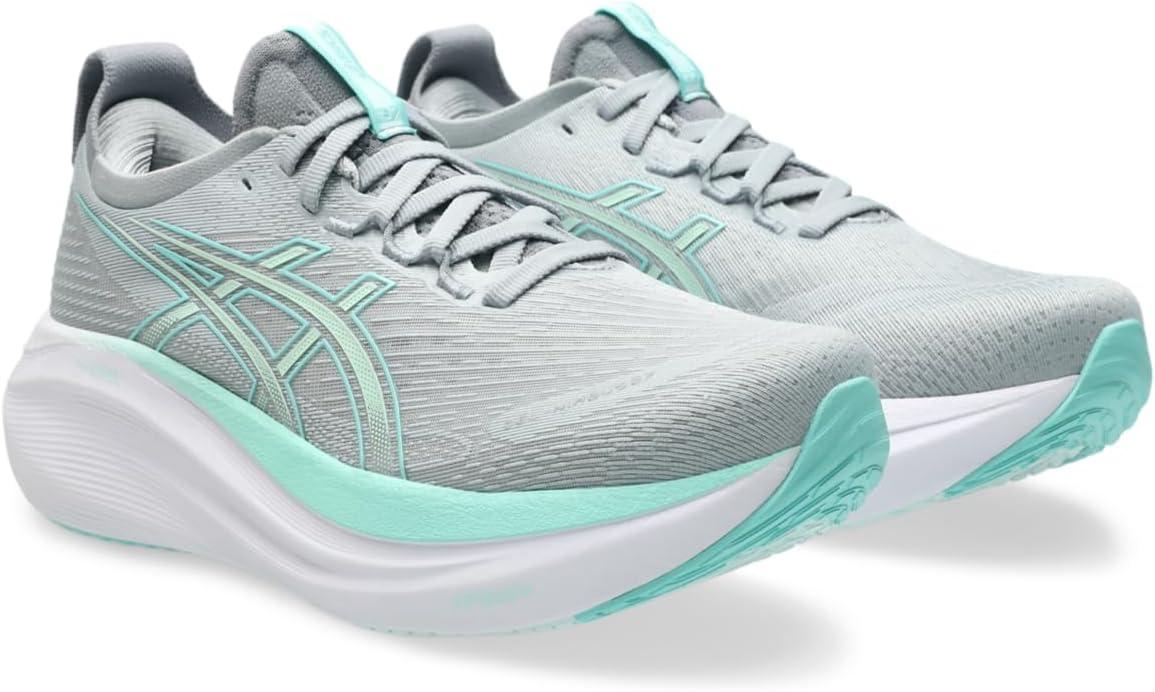 image:imageASICS Womens GelNimbus 27 Running ShoesPiedmont GreyIlluminate Mint