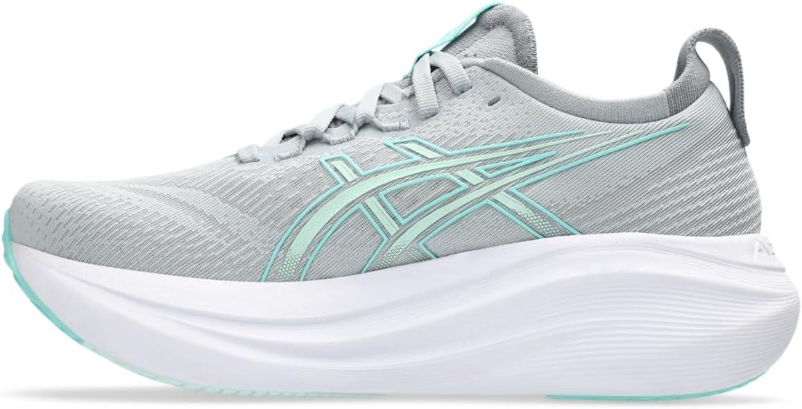 image:imageASICS Womens GelNimbus 27 Running ShoesPiedmont GreyIlluminate Mint