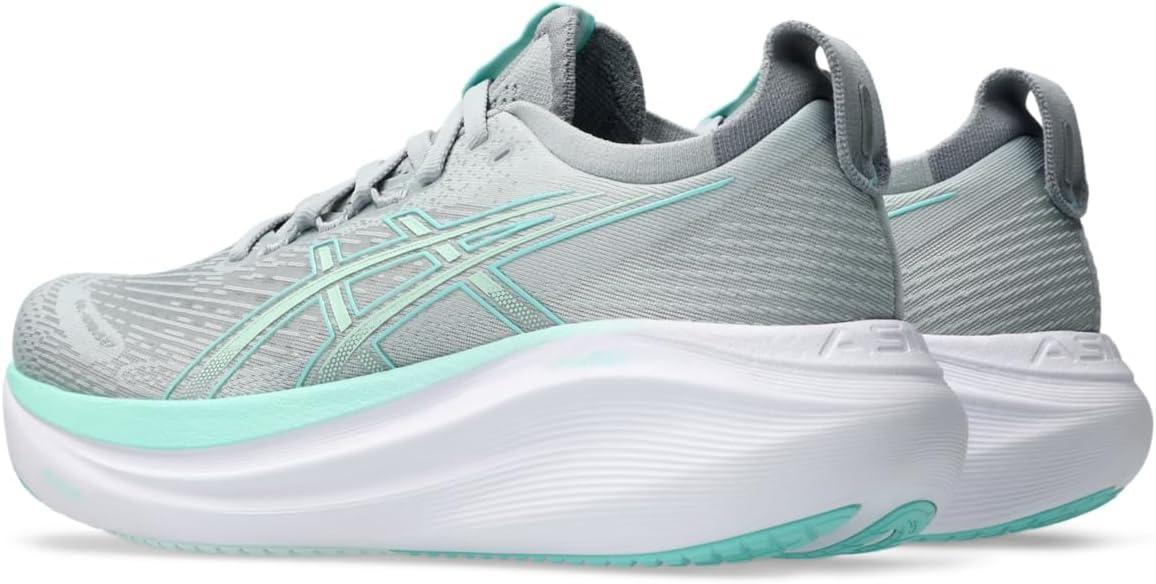 image:imageASICS Womens GelNimbus 27 Running ShoesPiedmont GreyIlluminate Mint