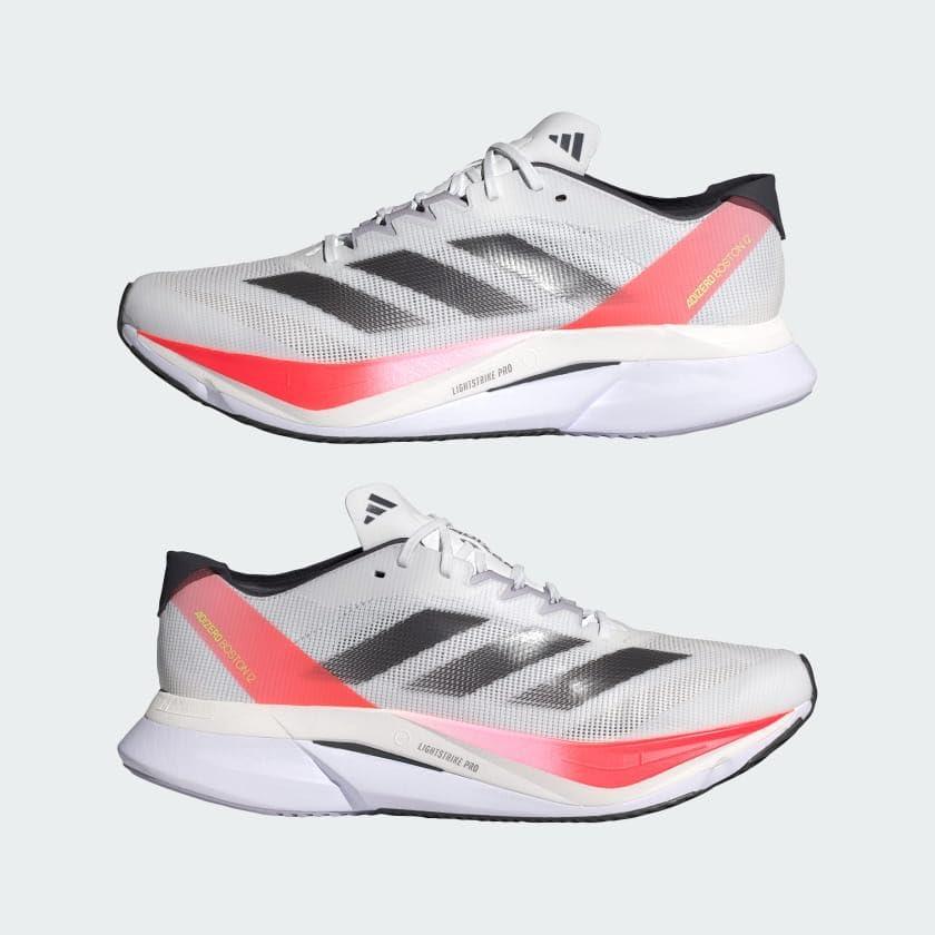 image:imageAdidas Womens Adizero Boston 12 WWhiteAurora MetSolar Red
