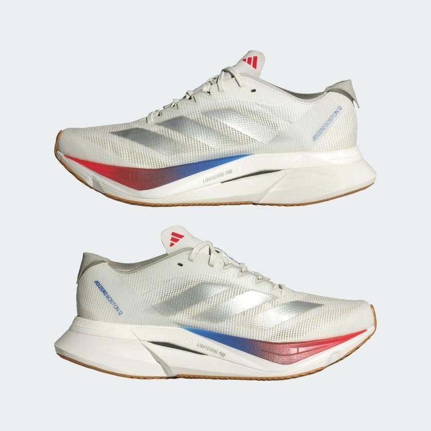 image:imageAdidas Womens Adizero Boston 12 WWhiteMatte SilverPure Ruby