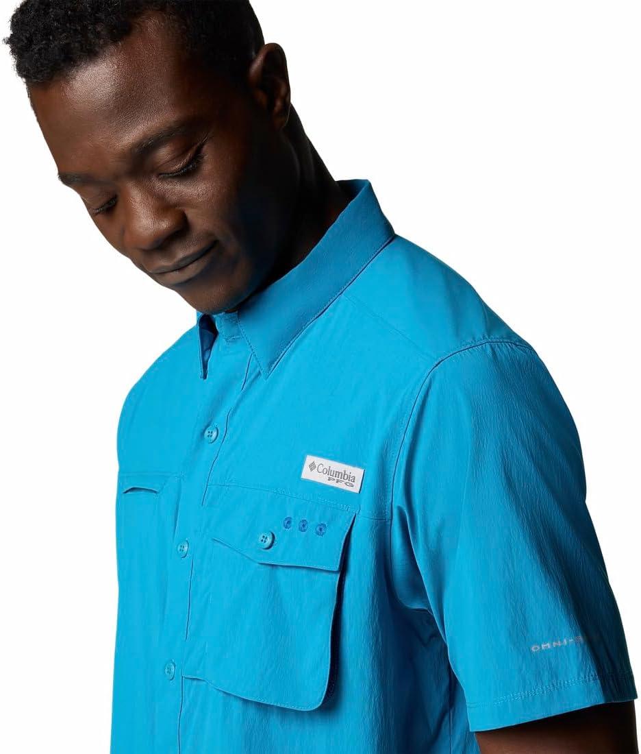 image:imageColumbia Mens Standard Wild Cast Short Sleeve ShirtBlue Echo
