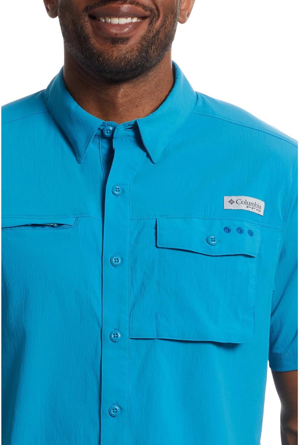 image:imageColumbia Mens Standard Wild Cast Short Sleeve ShirtBlue Echo