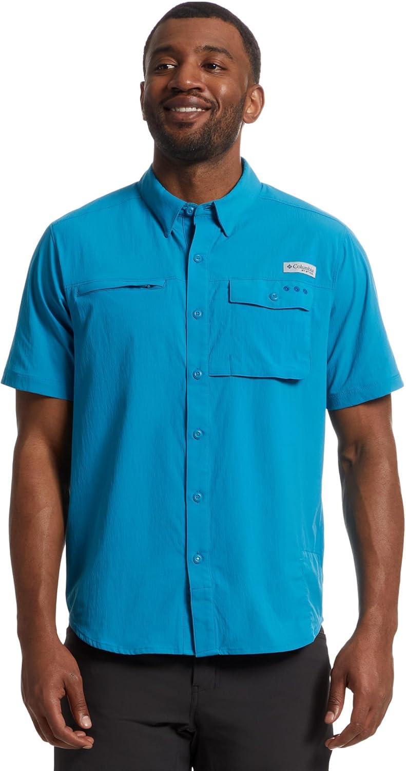 image:imageColumbia Mens Standard Wild Cast Short Sleeve ShirtBlue Echo