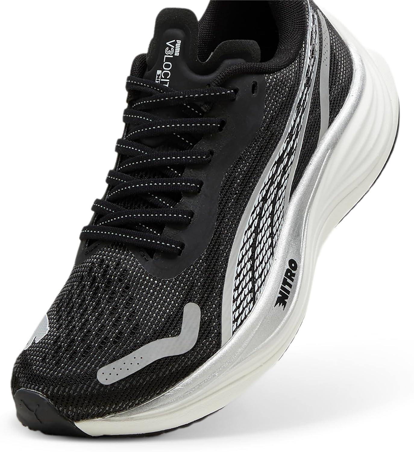 image:imagePuma Womens Velocity Nitro 3 Running ShoesPuma BlackPuma SilverPuma White