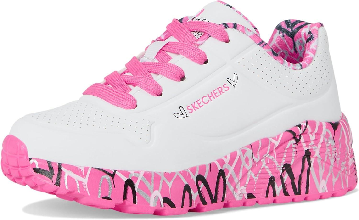 image:imageSkechers Womens Uno Lite Lovely Luv 314976l Little KidBig KidWhiteHot Pink