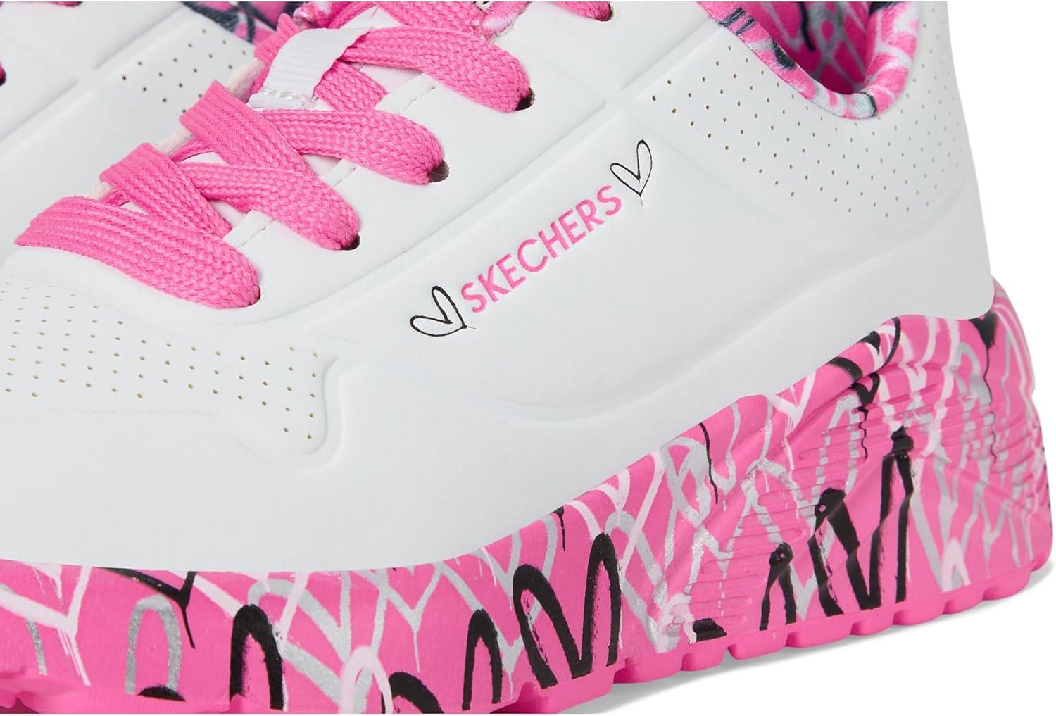 image:imageSkechers Womens Uno Lite Lovely Luv 314976l Little KidBig KidWhiteHot Pink