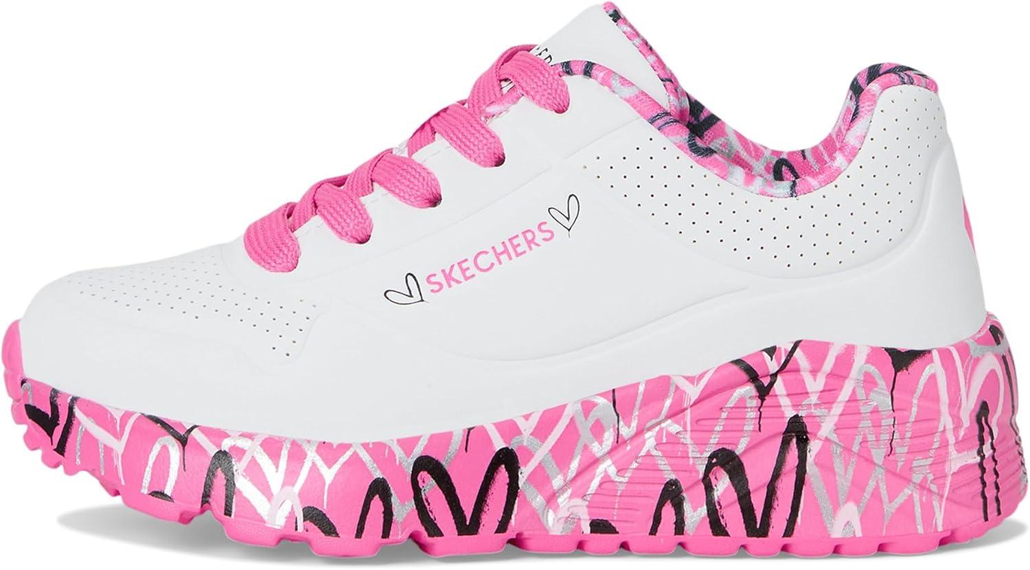 image:imageSkechers Womens Uno Lite Lovely Luv 314976l Little KidBig KidWhiteHot Pink