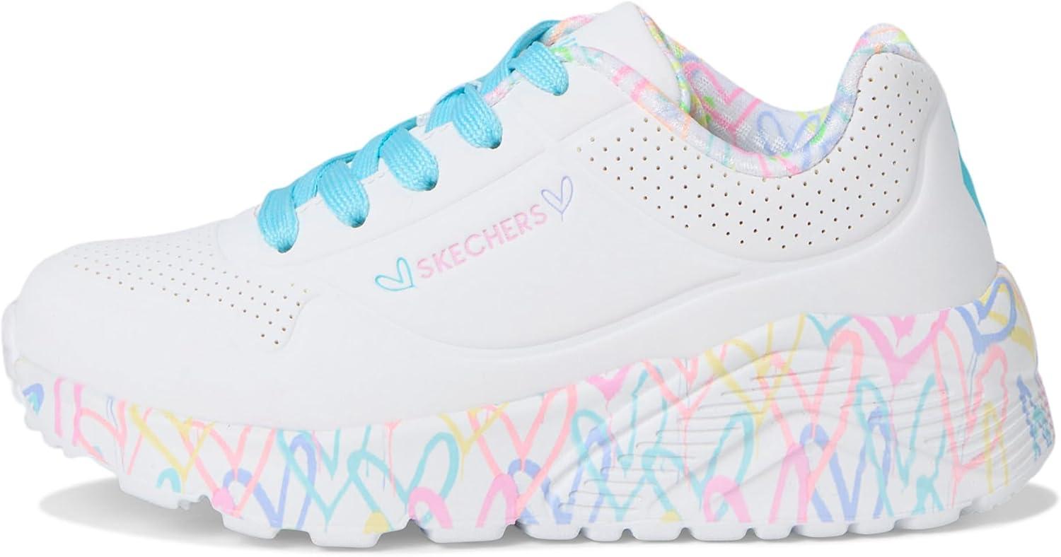 image:imageSkechers Womens Uno Lite Lovely Luv 314976l Little KidBig KidWhitePinkTurquoise