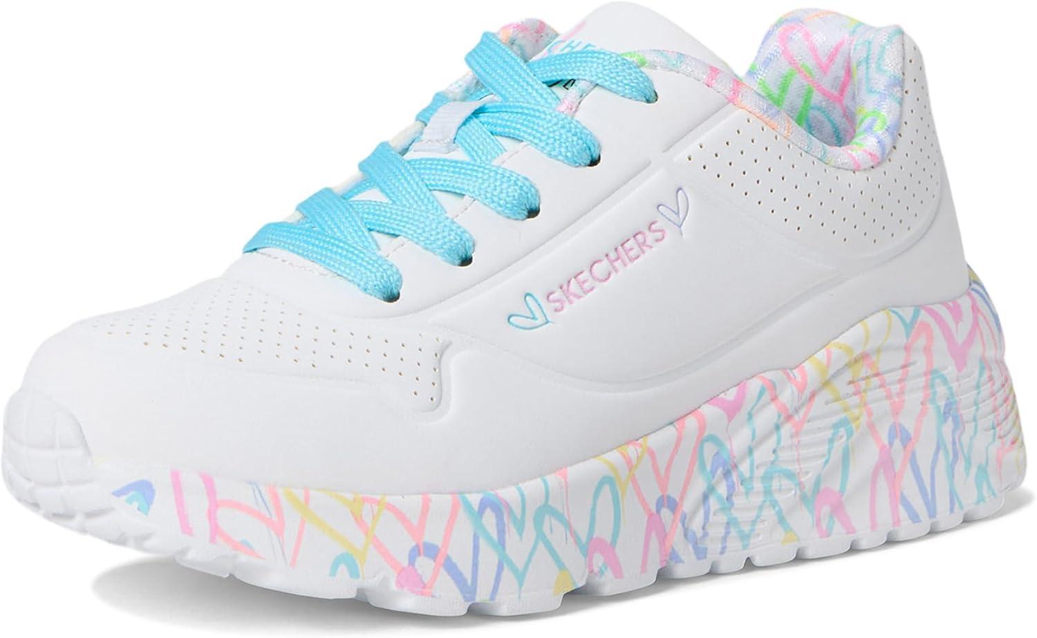 image:imageSkechers Womens Uno Lite Lovely Luv 314976l Little KidBig KidWhitePinkTurquoise