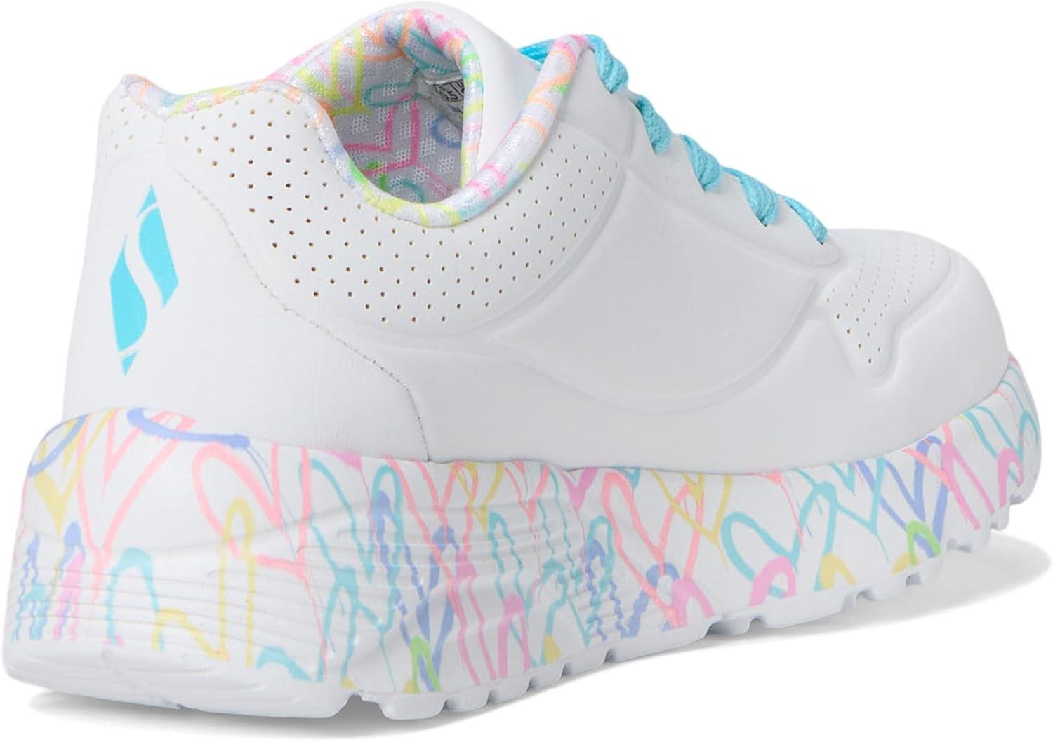 image:imageSkechers Womens Uno Lite Lovely Luv 314976l Little KidBig KidWhitePinkTurquoise