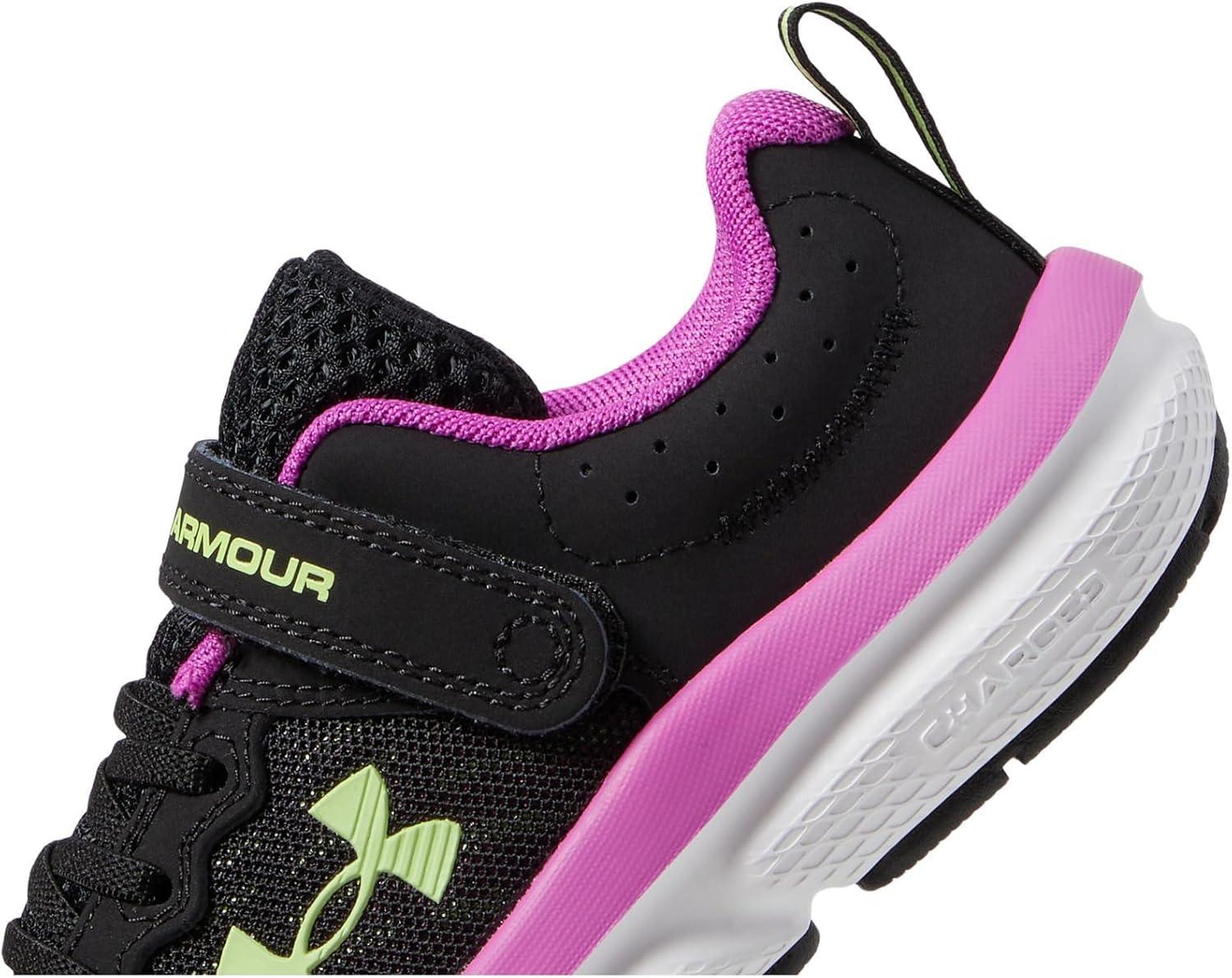 image:imageUnder Armour Girls Pre School Assert 10 Alternate Closure002 BlackVivid MagentaMorph Green