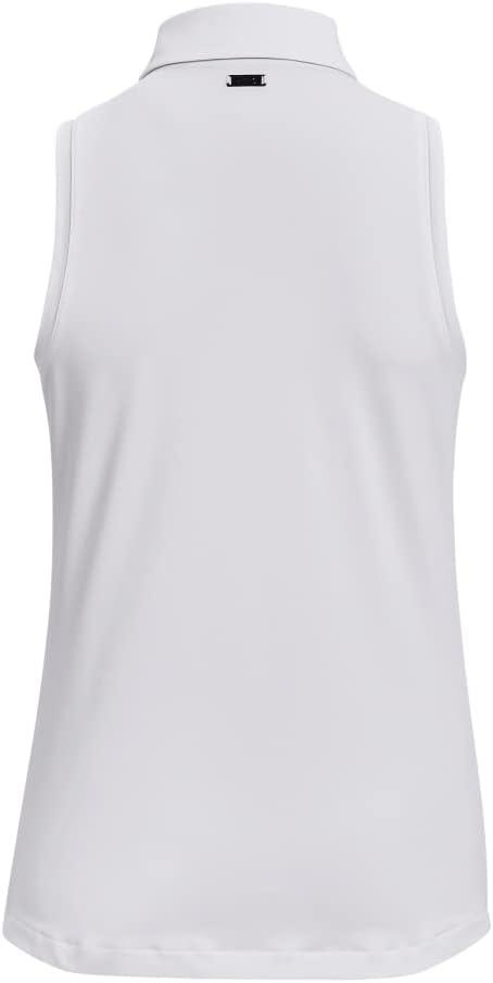 image:imageUnder Armour Womens Zinger Sleeveless Golf Polo100 White Halo Gray Metallic Silver