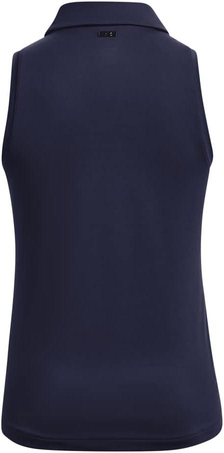 image:imageUnder Armour Womens Zinger Sleeveless Golf Polo410 Midnight Navy Jet Gray Metallic Silver