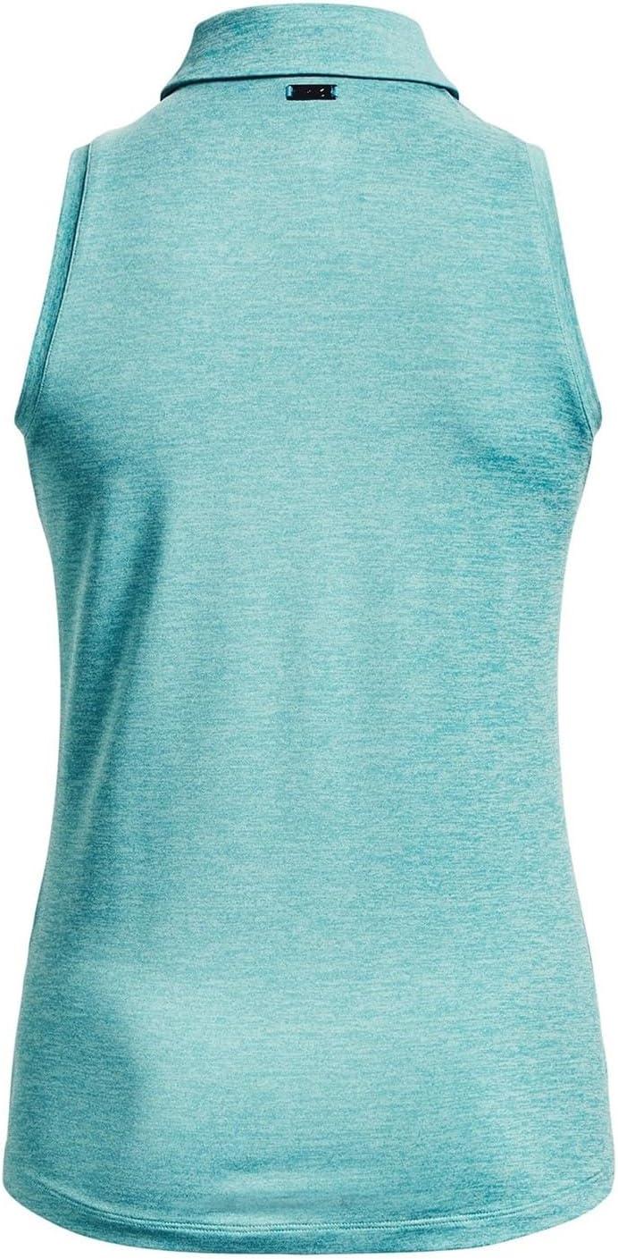 image:imageUnder Armour Womens Zinger Sleeveless Golf Polo421 Blue Foam White Metallic Silver