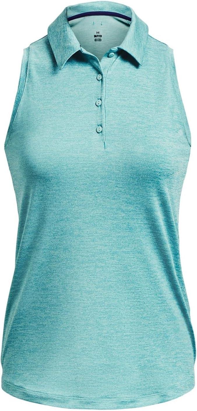 image:imageUnder Armour Womens Zinger Sleeveless Golf Polo421 Blue Foam White Metallic Silver