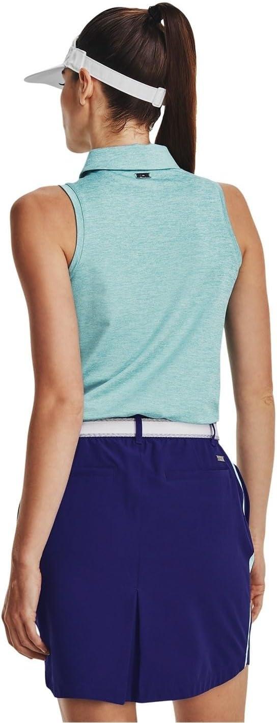 image:imageUnder Armour Womens Zinger Sleeveless Golf Polo421 Blue Foam White Metallic Silver