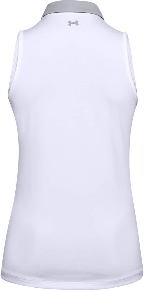 image:imageUnder Armour Womens Zinger Sleeveless Golf PoloWhite 101Halo Gray
