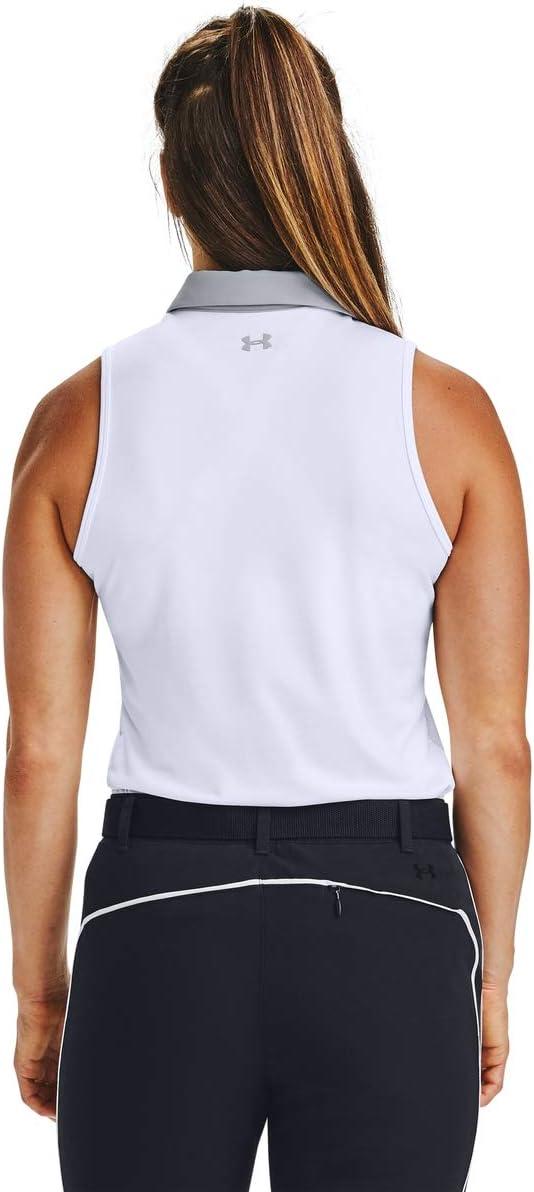 image:imageUnder Armour Womens Zinger Sleeveless Golf PoloWhite 101Halo Gray
