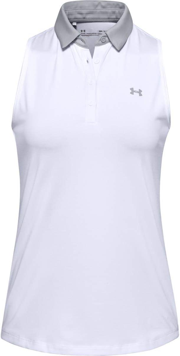 image:imageUnder Armour Womens Zinger Sleeveless Golf PoloWhite 101Halo Gray