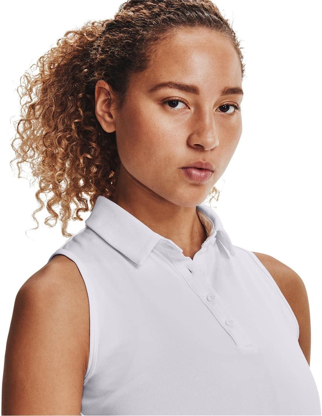 image:imageUnder Armour Womens Zinger Sleeveless Golf PoloWhite 101White
