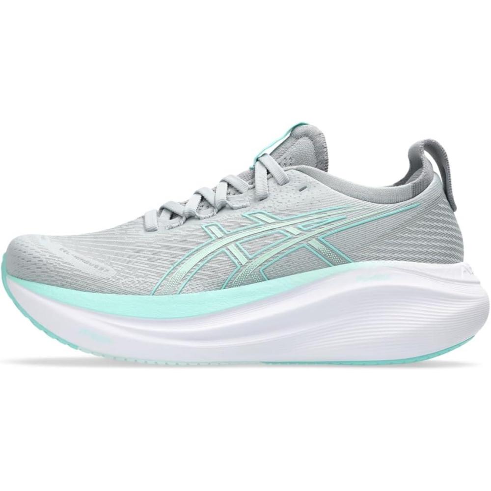image:imageASICS Womens GelNimbus 27 Running ShoesPiedmont GreyIlluminate Mint