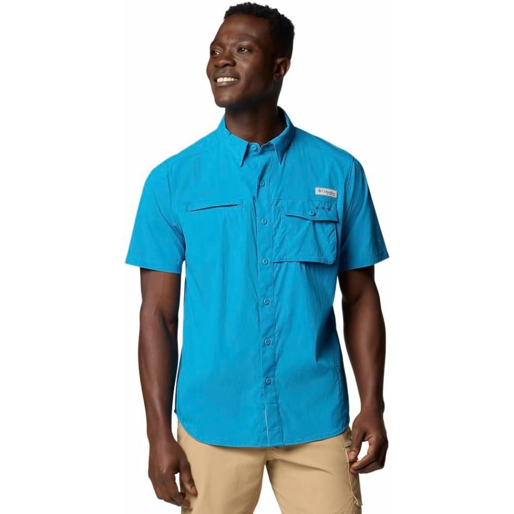 image:imageColumbia Mens Standard Wild Cast Short Sleeve ShirtBlue Echo