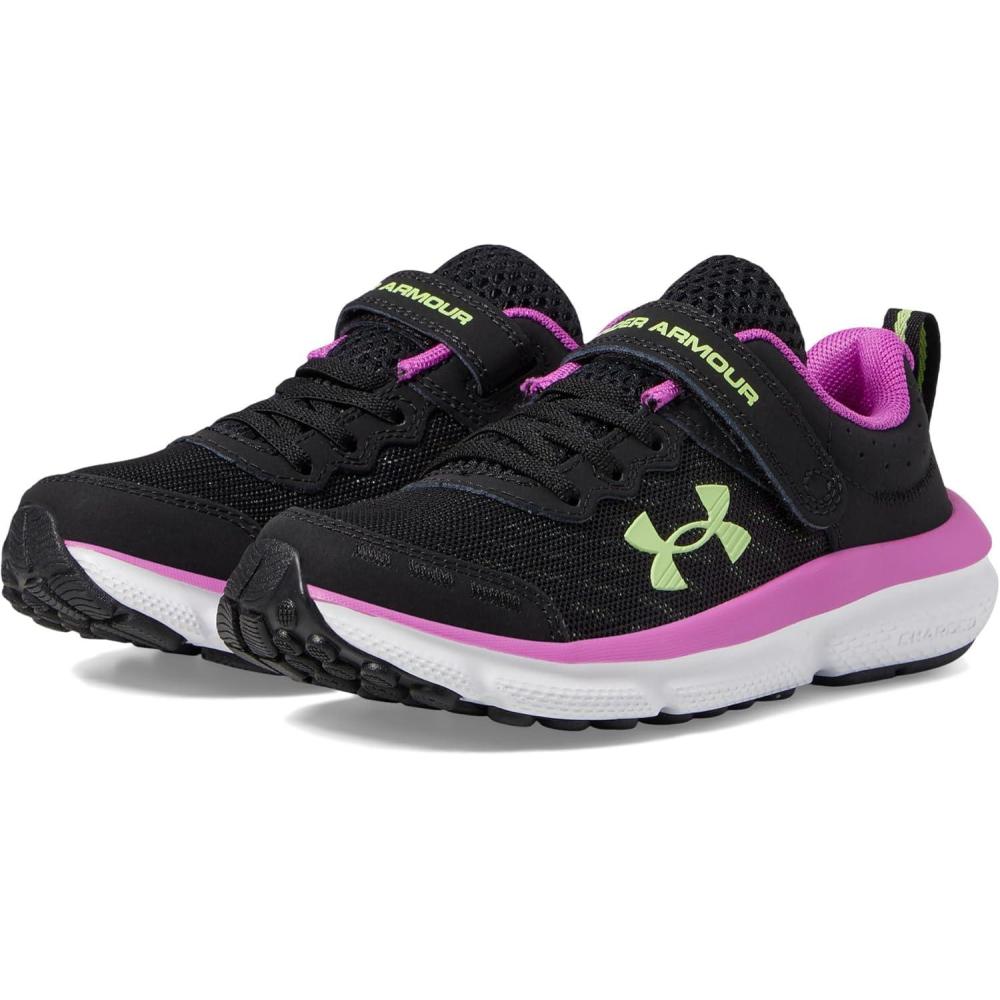 image:imageUnder Armour Girls Pre School Assert 10 Alternate Closure002 BlackVivid MagentaMorph Green