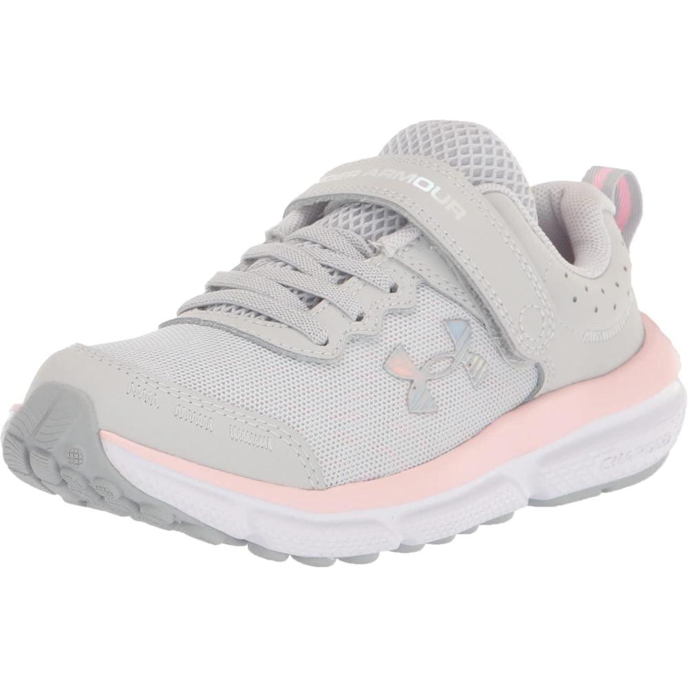 image:imageUnder Armour Girls Pre School Assert 10 Alternate Closure100 Halo GrayPink SugarIridescent