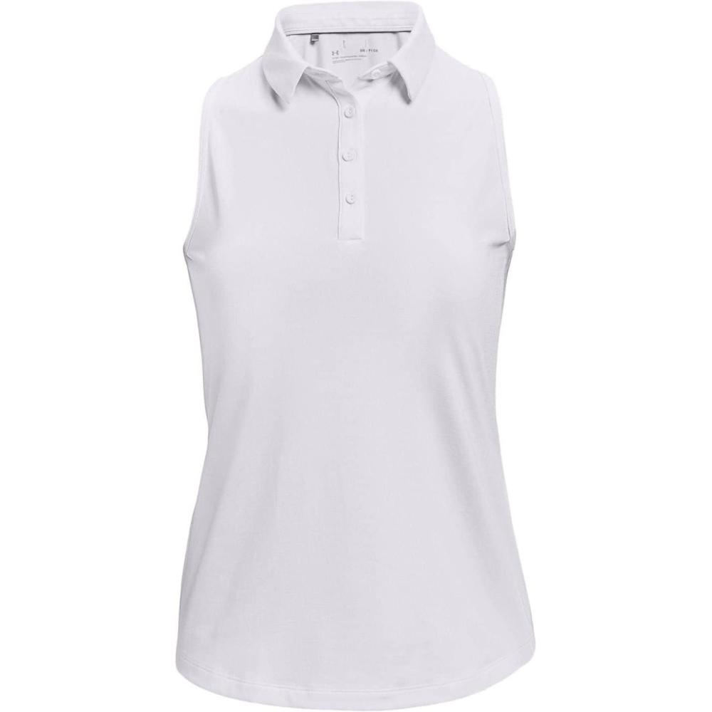 image:imageUnder Armour Womens Zinger Sleeveless Golf PoloWhite 101White