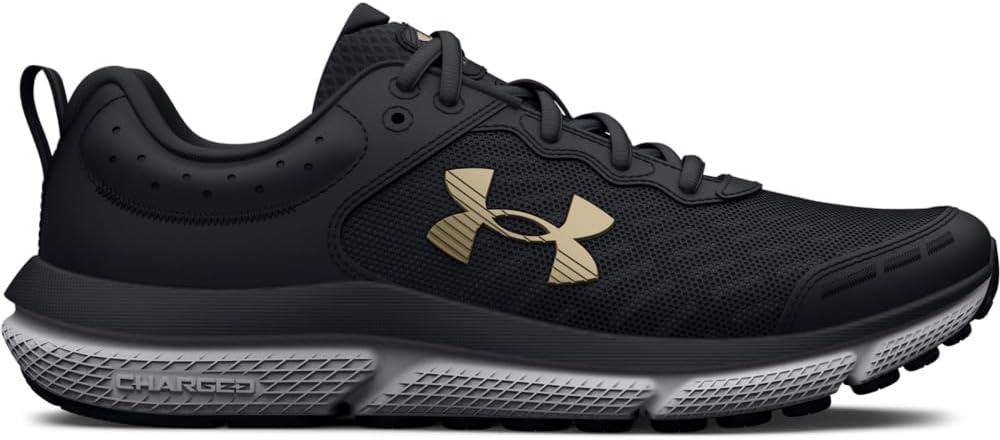 image:imageUnder Armour Girls Assert 10 Running Shoes001 BlackBlackMetallic Gold