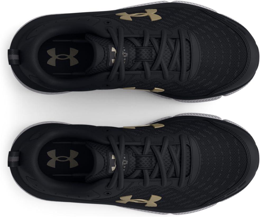 image:imageUnder Armour Girls Assert 10 Running Shoes001 BlackBlackMetallic Gold