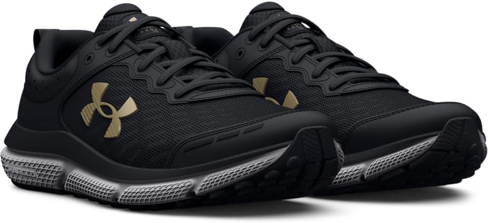 image:imageUnder Armour Girls Assert 10 Running Shoes001 BlackBlackMetallic Gold