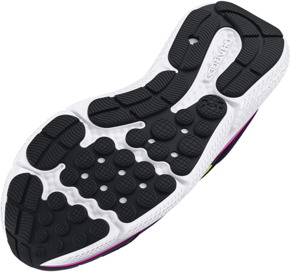 image:imageUnder Armour Girls Assert 10 Running Shoes002 BlackVivid MagentaMorph Green