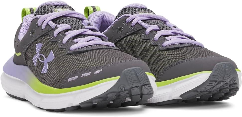 image:imageUnder Armour Girls Assert 10 Running Shoes025 CastlerockGreen VibeTransparent