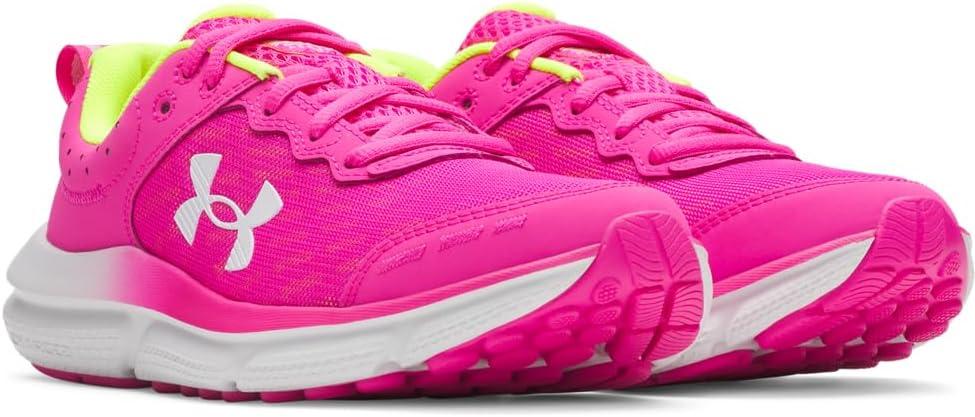 image:imageUnder Armour Girls Assert 10 Running Shoes652 Rebel PinkHigh Vis YellowWhite
