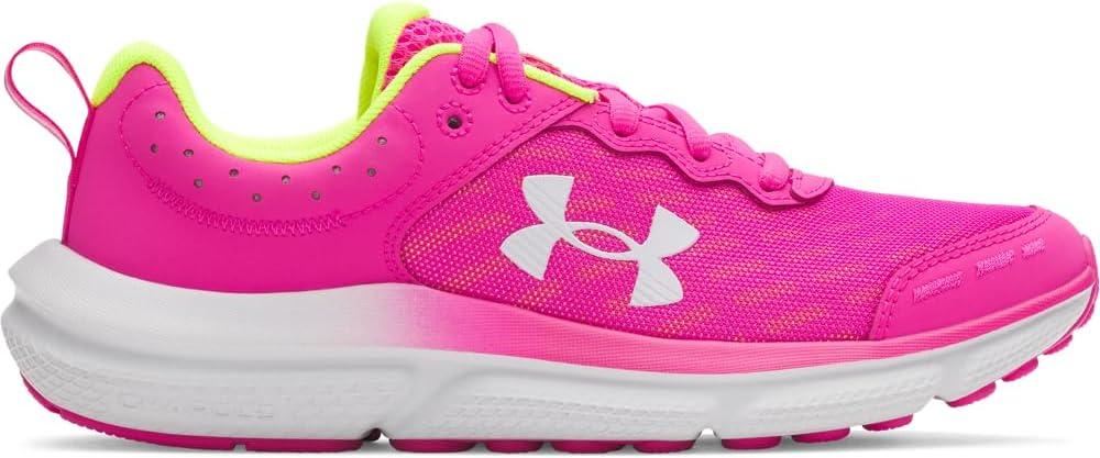 image:imageUnder Armour Girls Assert 10 Running Shoes652 Rebel PinkHigh Vis YellowWhite